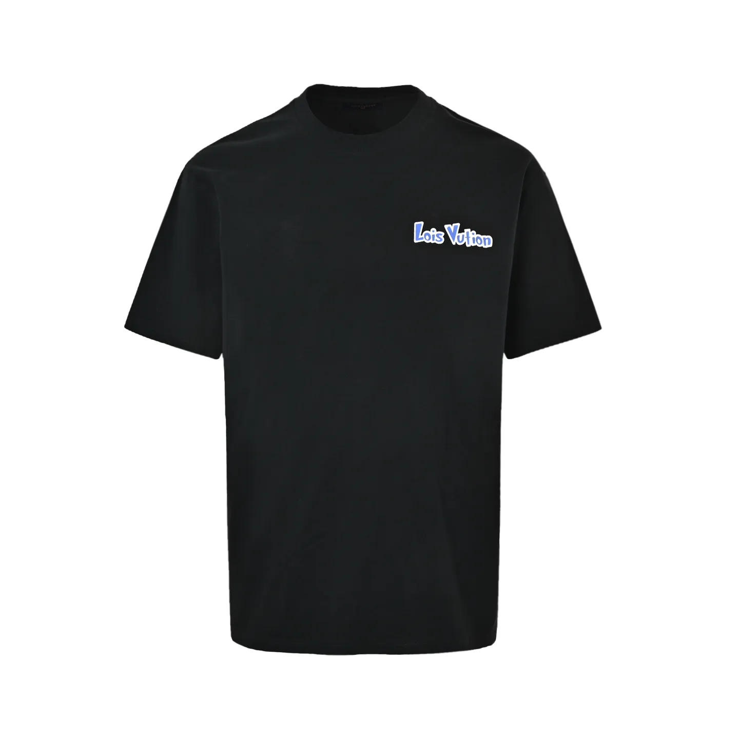 Louis Vuitton/Louis Vuitton blue and white graffiti logo printed short-sleeved front and back